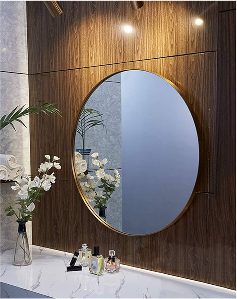 Amazon.co.jp: Large Round Mirror, Stainless Steel Metal